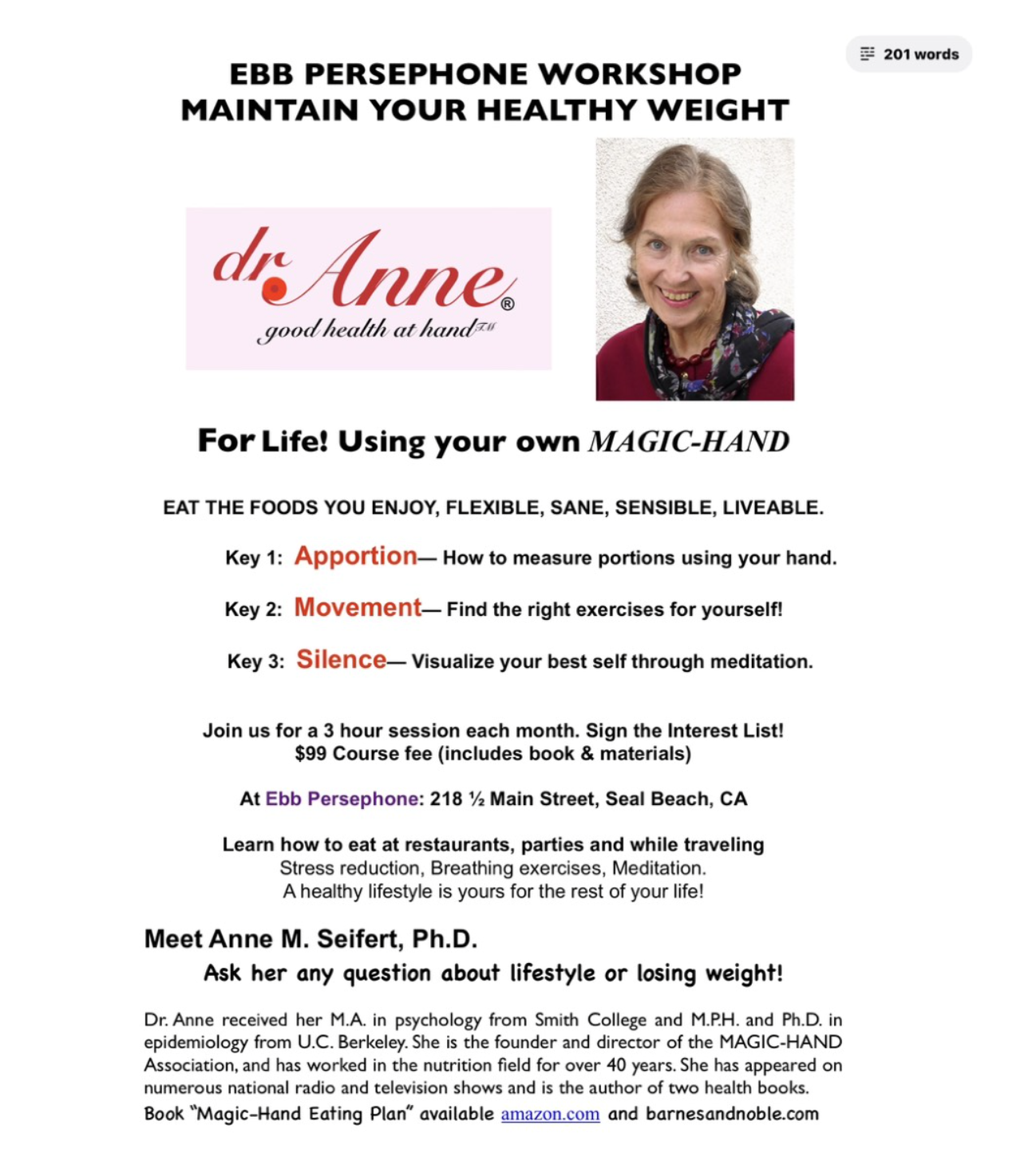Sample dr. Anne flyer