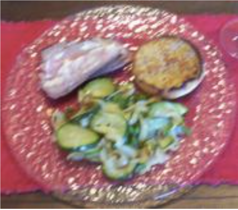 Lunch plate with salad, English muffin, and roast beef